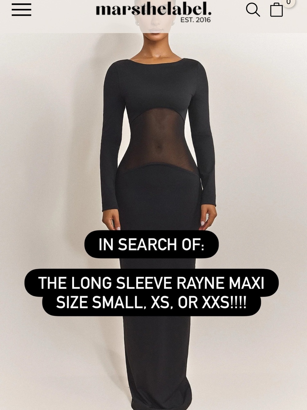 MARS THE LABEL THE LONG SLEEVE RAYNE MAXI